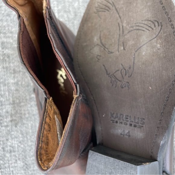 Karelus brown boots low heel - Picture 2 of 7